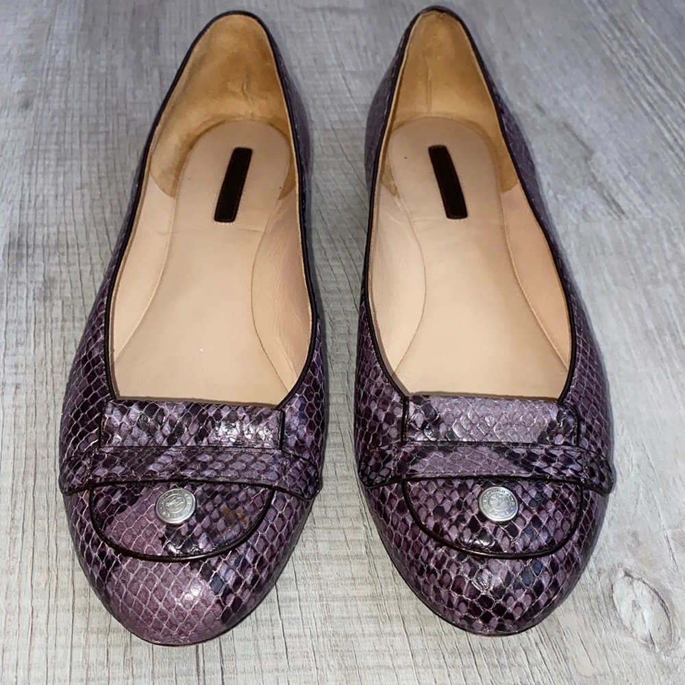Longchamp Le Pliage Snakeskin Ballet Flat - Mint! Sz 8 ❤️
